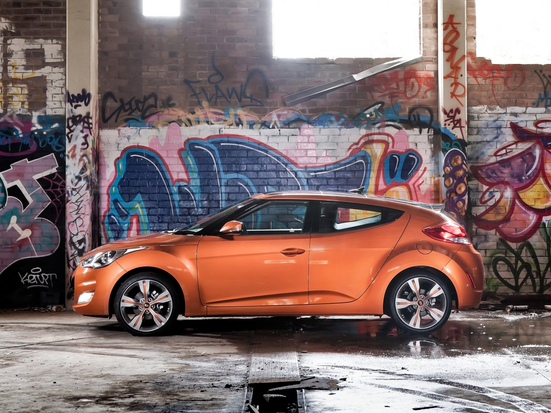 hyundai veloster voiture vue latérale