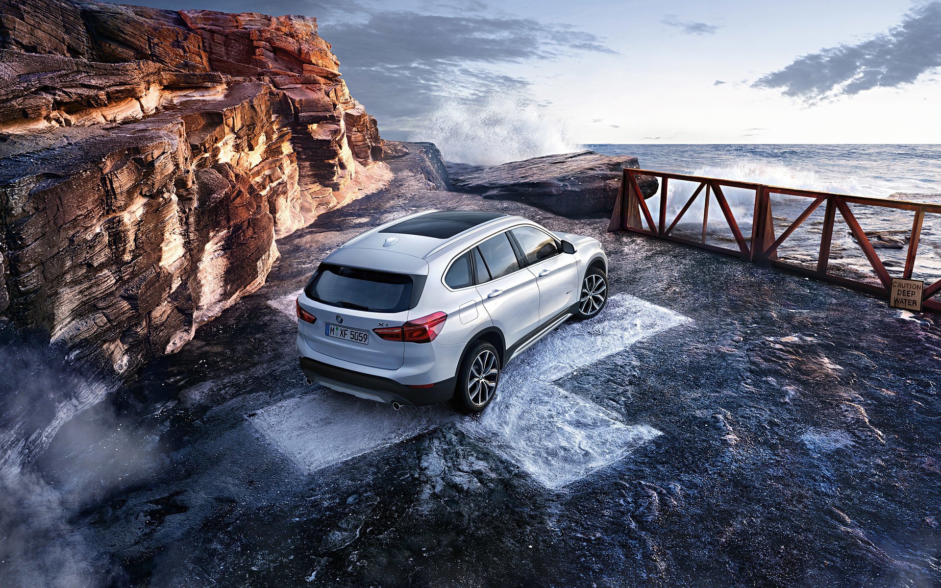 bmw x1 car rock coast