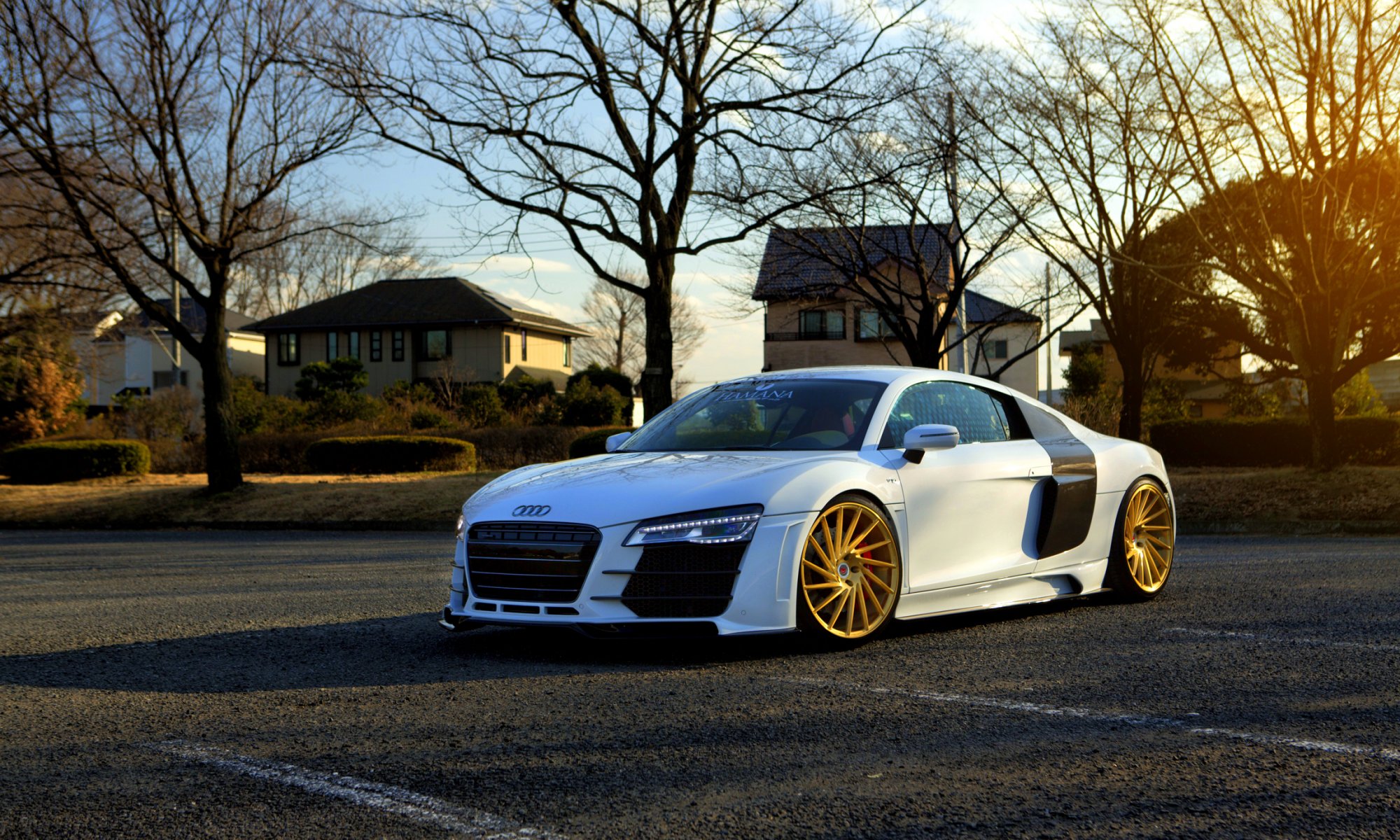 audi r8 white vossen wheel