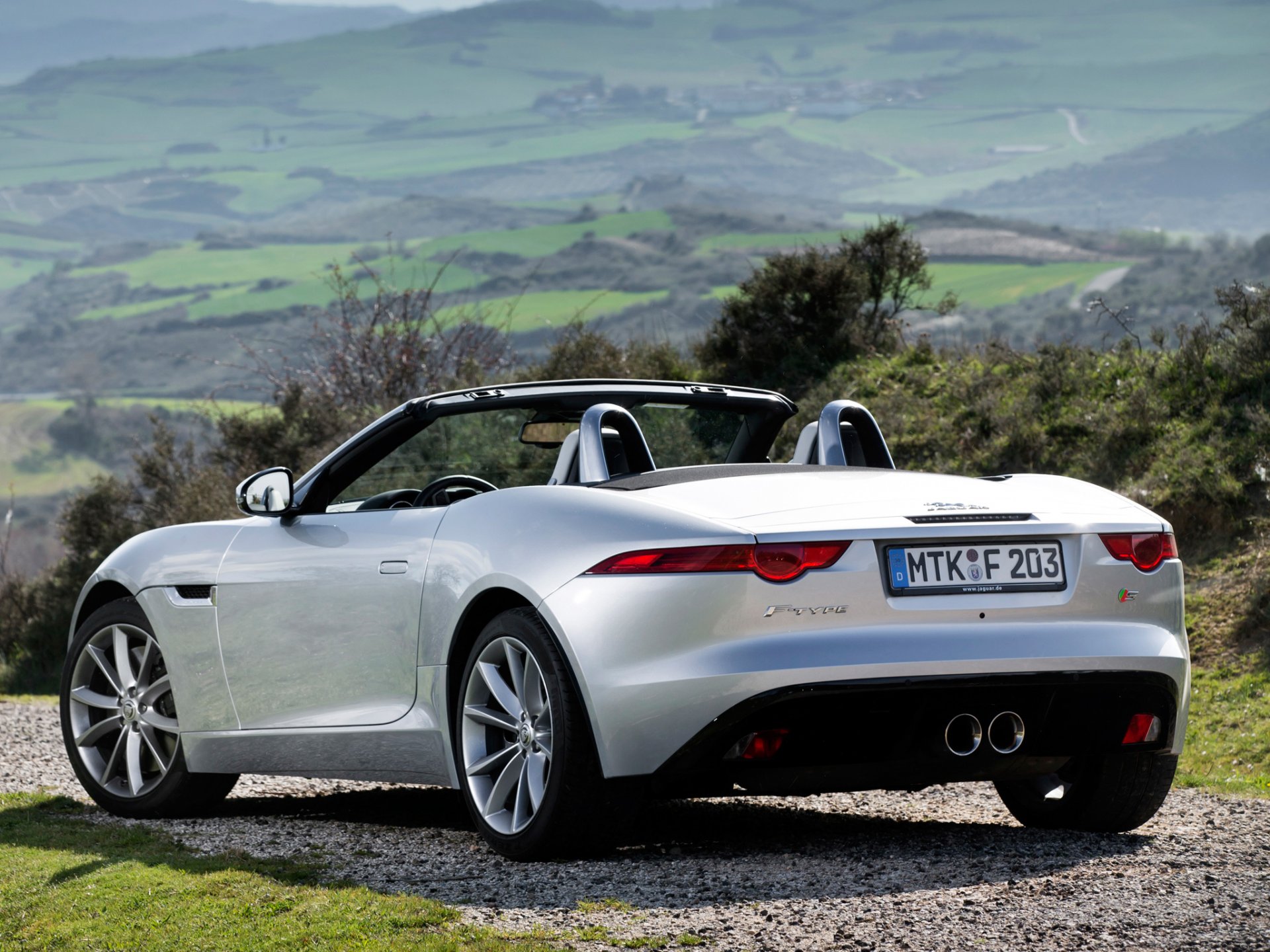 jaguar f-type s trasero coche convertible