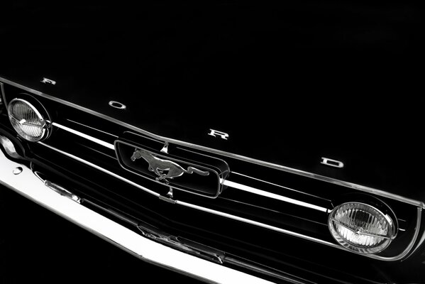 Elegante capó del coche Mustang Ford