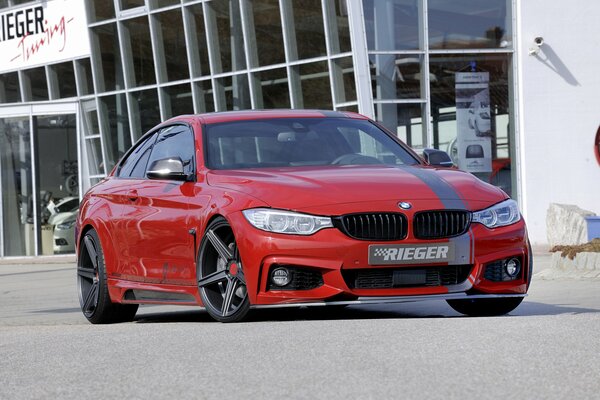 Bright red bmw stylish background