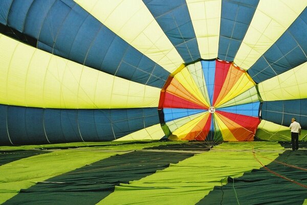 A man and a balloon dome on earth