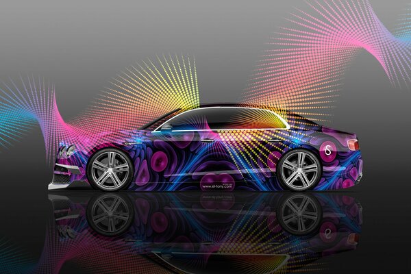 Arte abstracto del diseño del Coche del papel pintado en Photoshop