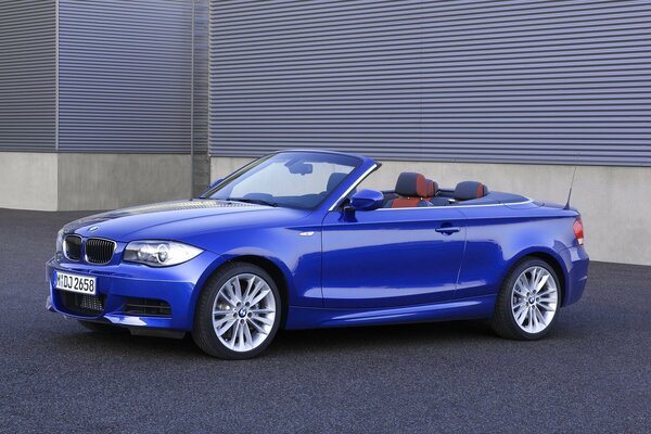 A blue convertible from BMW