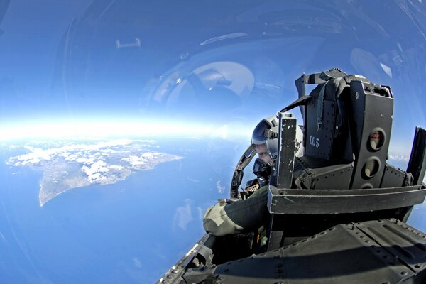 Ciel de la cabine de l avion, les yeux du pilote