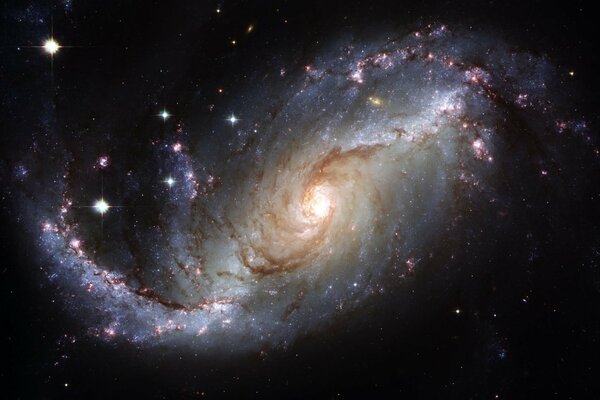Jasna spirala, kosmiczny pył, gwiazdy, wszechświat, galaktyka, przestrzeń kosmiczna, gwiazdy, mgławica