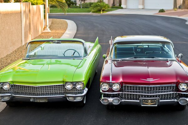 Classic cars in different colors