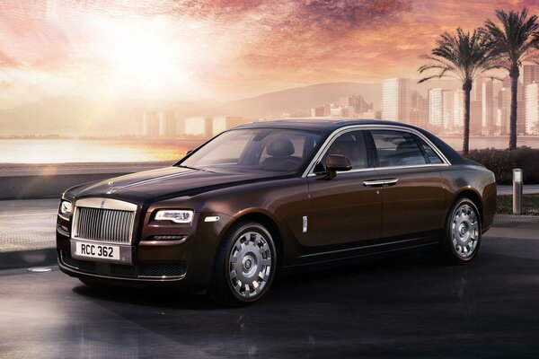 Handsome Rolls Royce ghost town