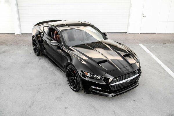 The Black Ford is fast as a mustang