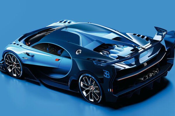 Hermoso Bugatti tuneado con vista superior