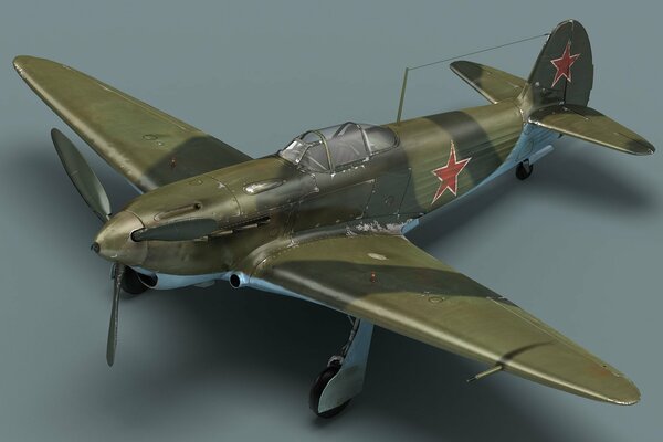 Fighter aircraft with a border color Yak-3 in miniature