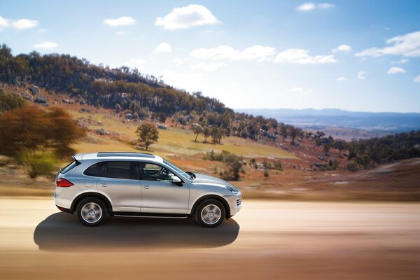 Porsche Cayenne en movimiento