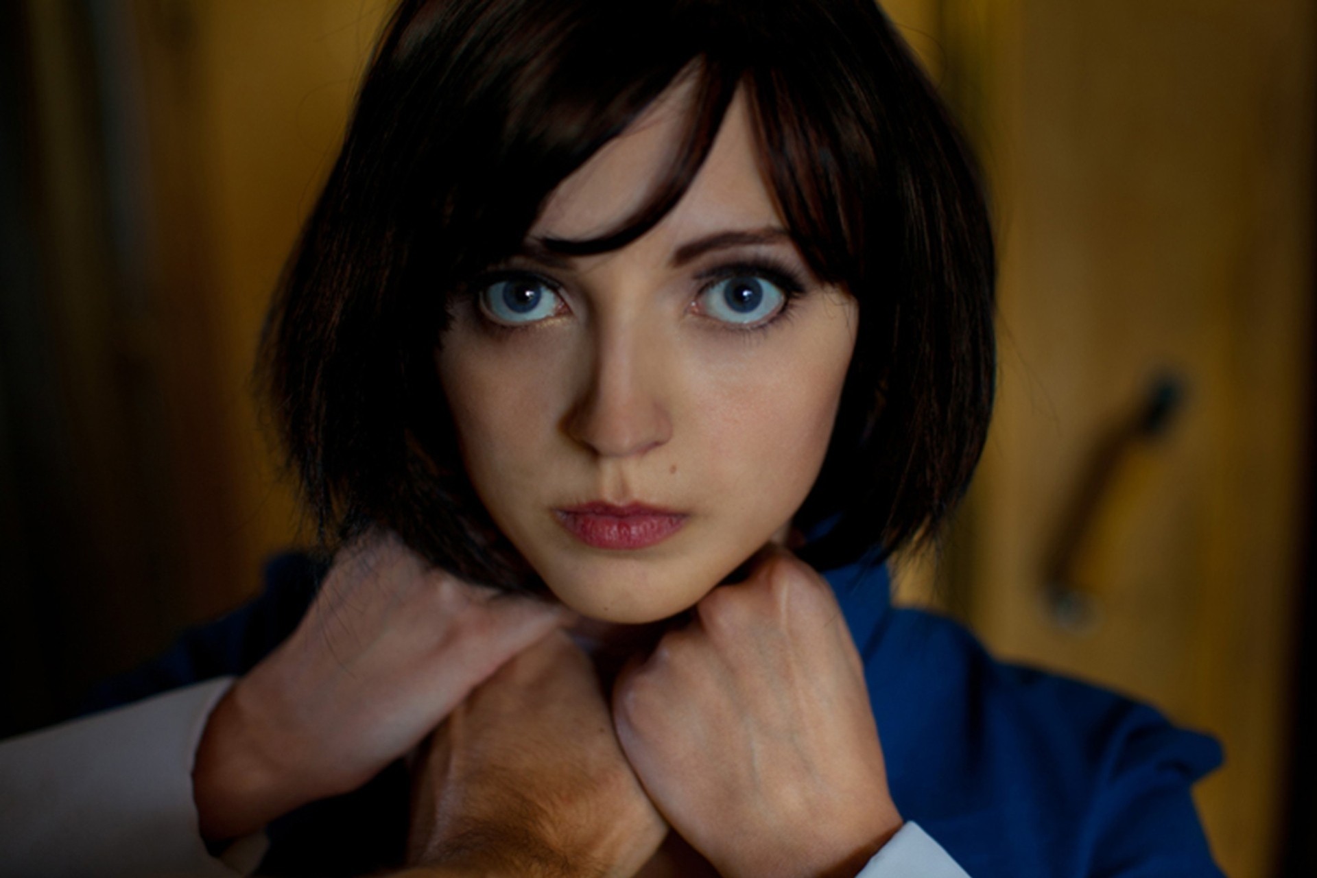 frau bioshock mädchen brünette cosplay braun nahaufnahme gesicht