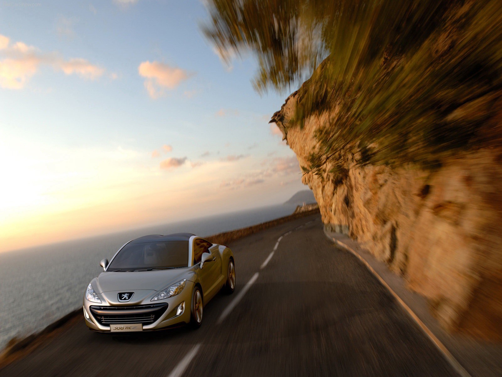 strada auto cielo acqua peugeot 308rc