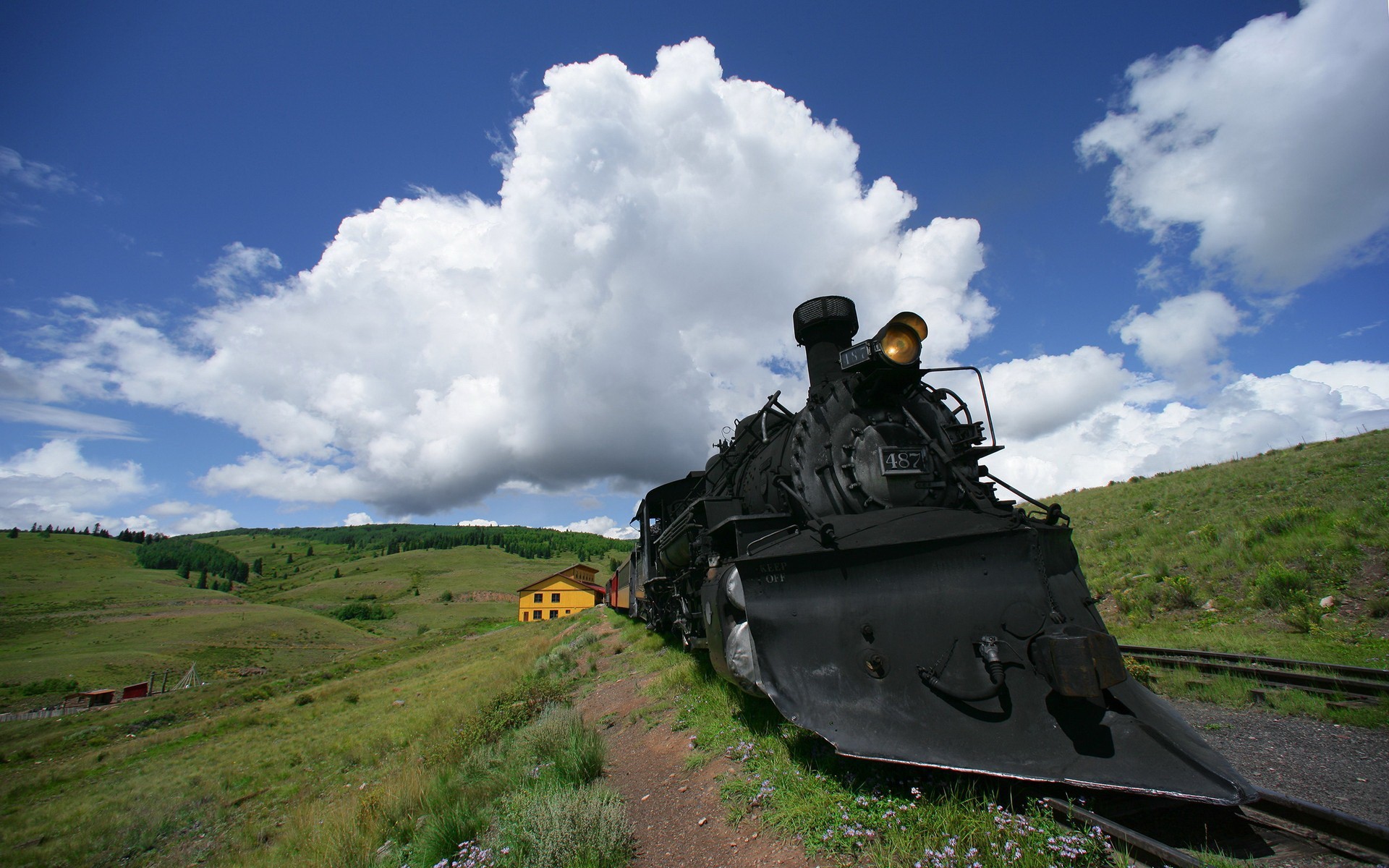 ferrocarril carretera locomotora locomotora de vapor nubes