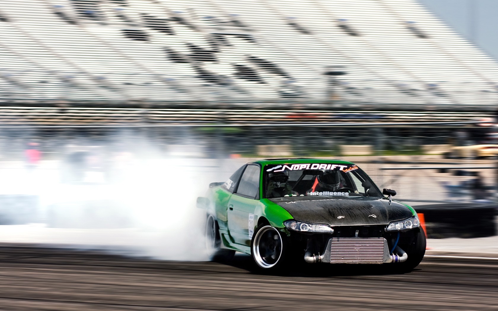 car drift smoke