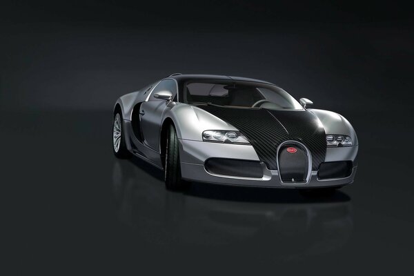 Motif Bugatti Veyron sur fond gris foncé brillant