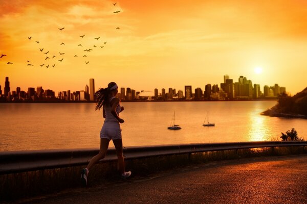 Das Mädchen macht morgen joggen