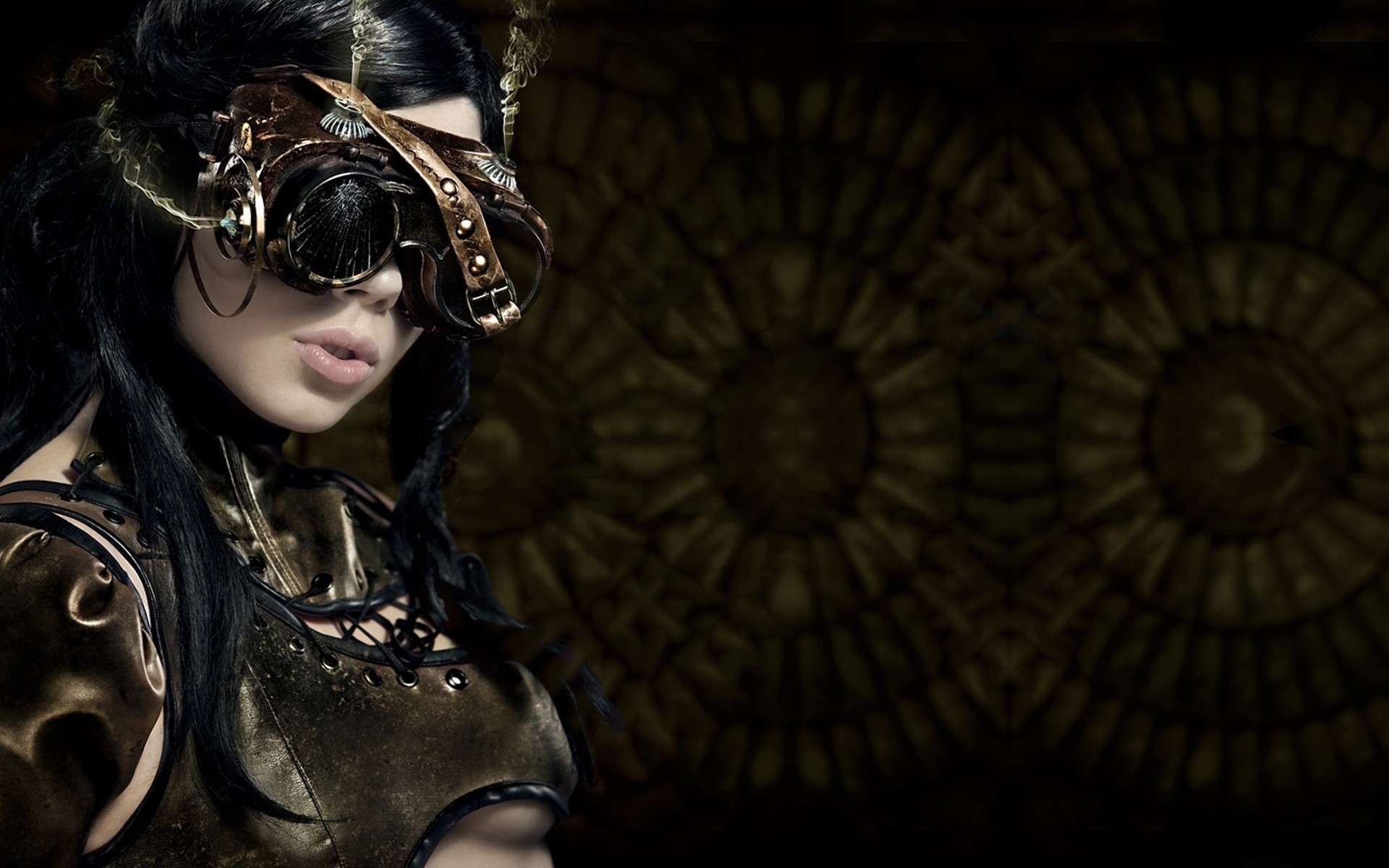 brunetka steampunk sesja zdjęciowa portret koncept