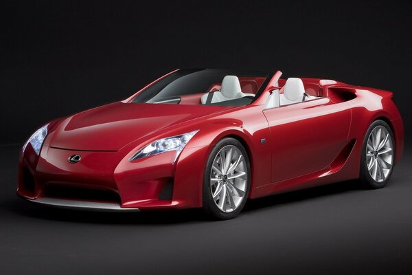 Samochód koncepcyjny lexus LF-A Roadster w kolorze czerwonym