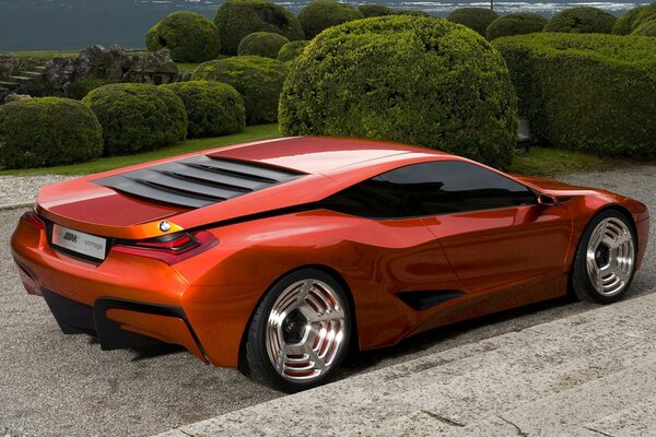 Coche bmw naranja Concept m 1