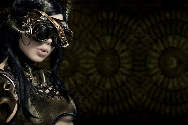 Brunette fille steampunk