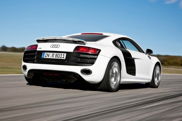 White audi in sunny weather