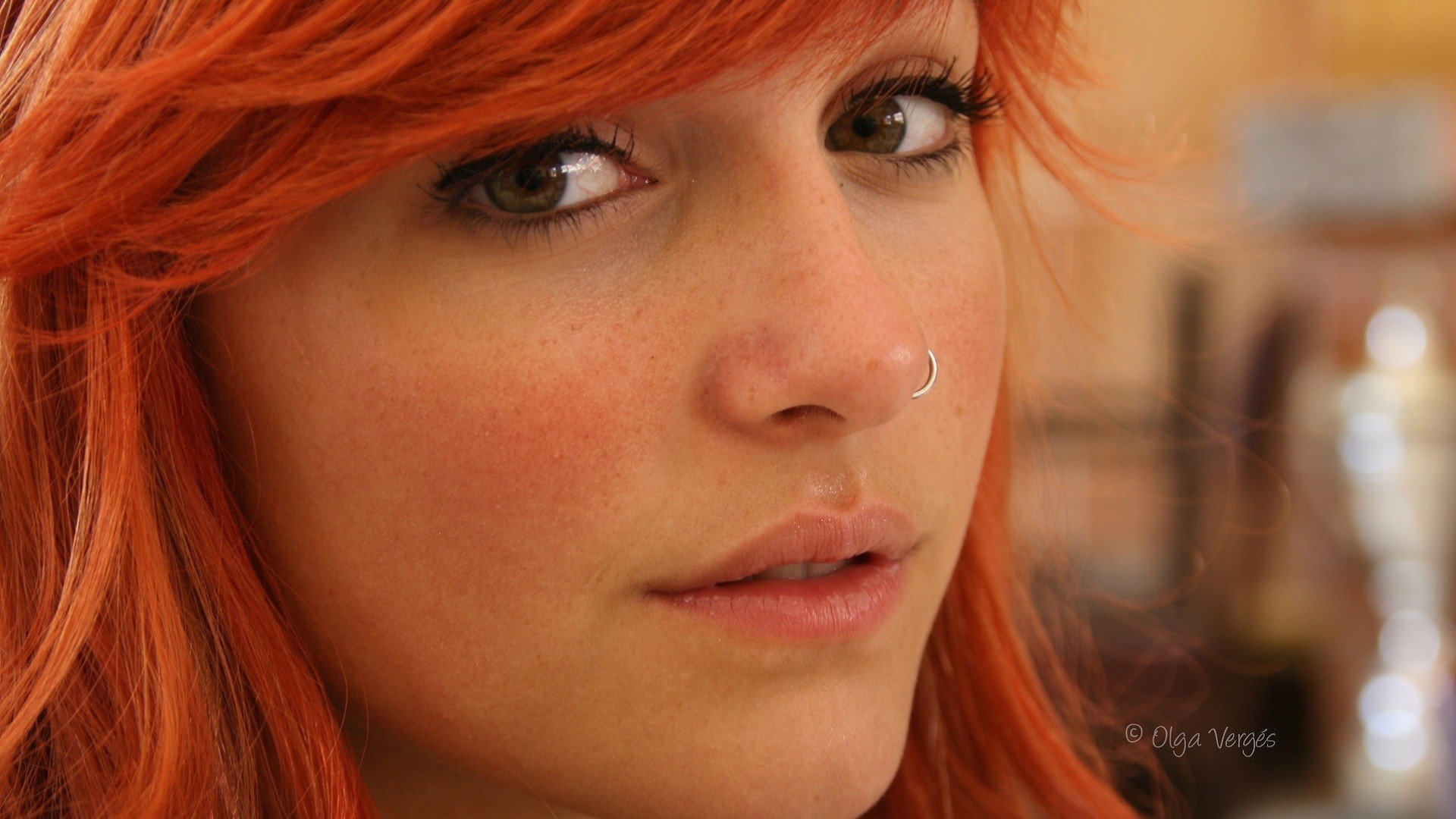 rousse gros plan fille yeux