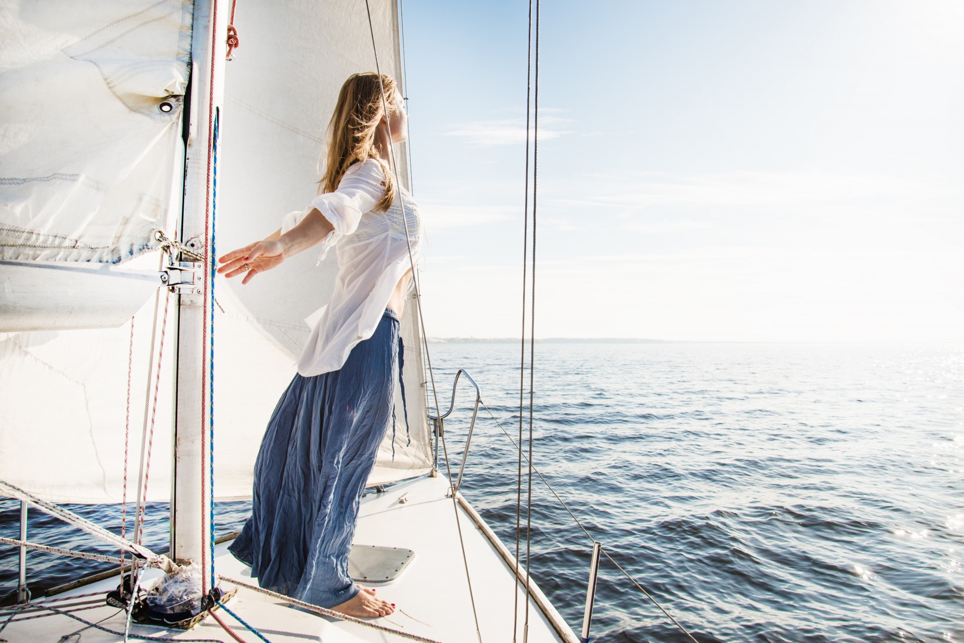 wind meer mädchen yacht freiheit