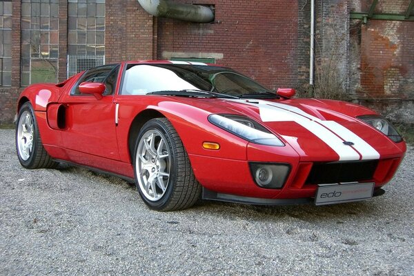 Red Ford Sports Car