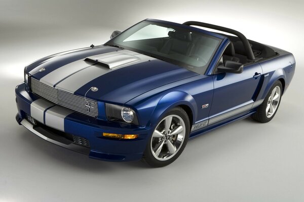 Shelby JT convertible blue on gray background