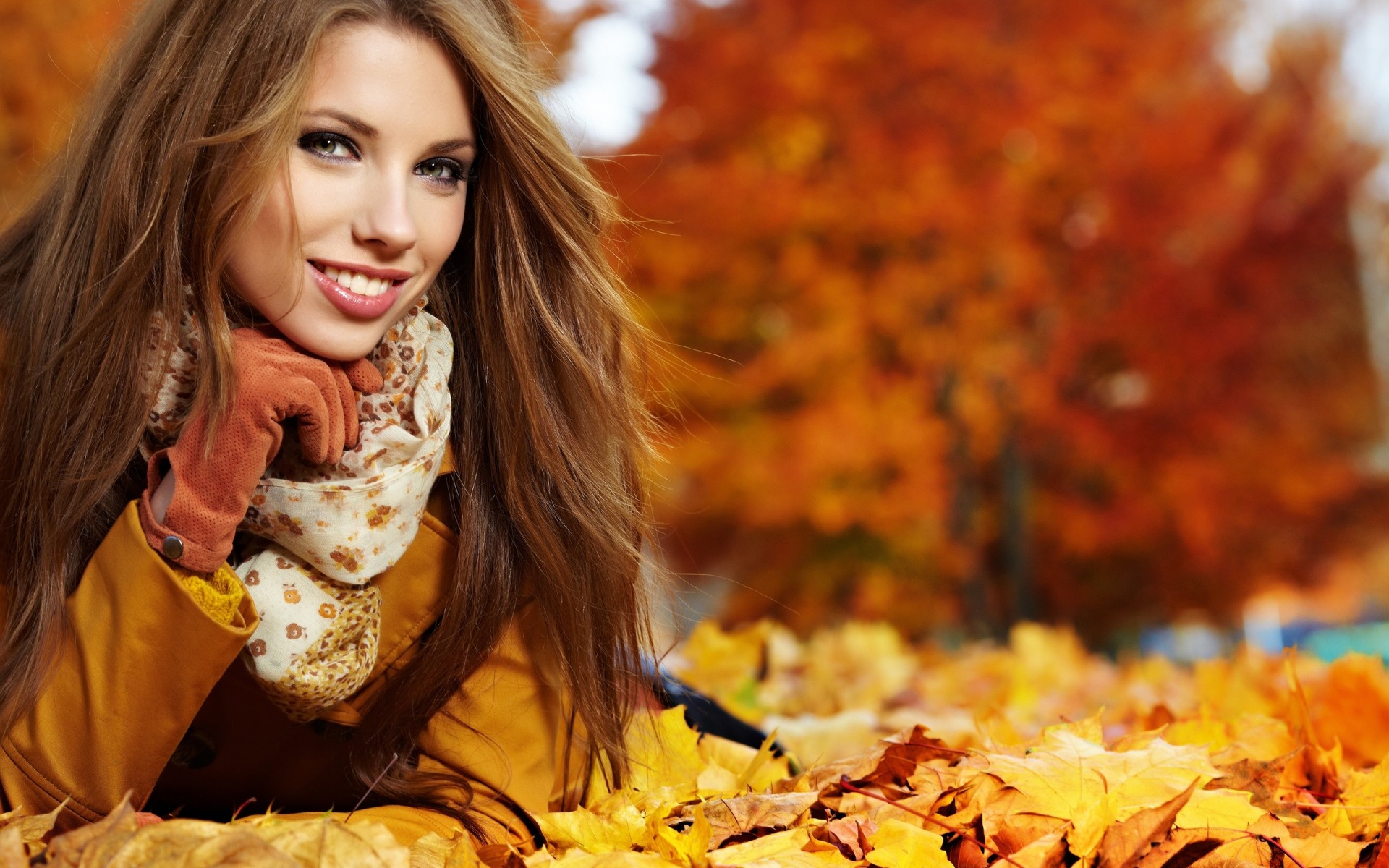 fille vue brune manteau gant