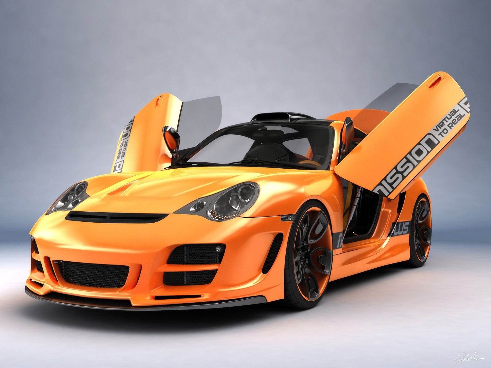 porsche orange kunst