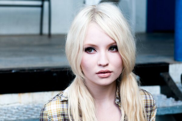 Portrait of a beautiful girl with blonde hair