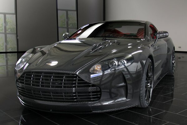 Grey sports car at the exhibition