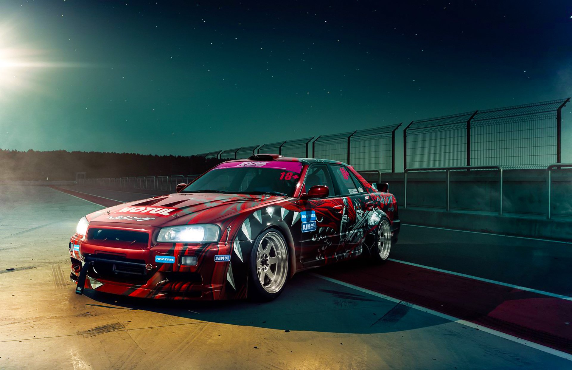 nissan skyline r34 gtp nacht raceway drift auto track