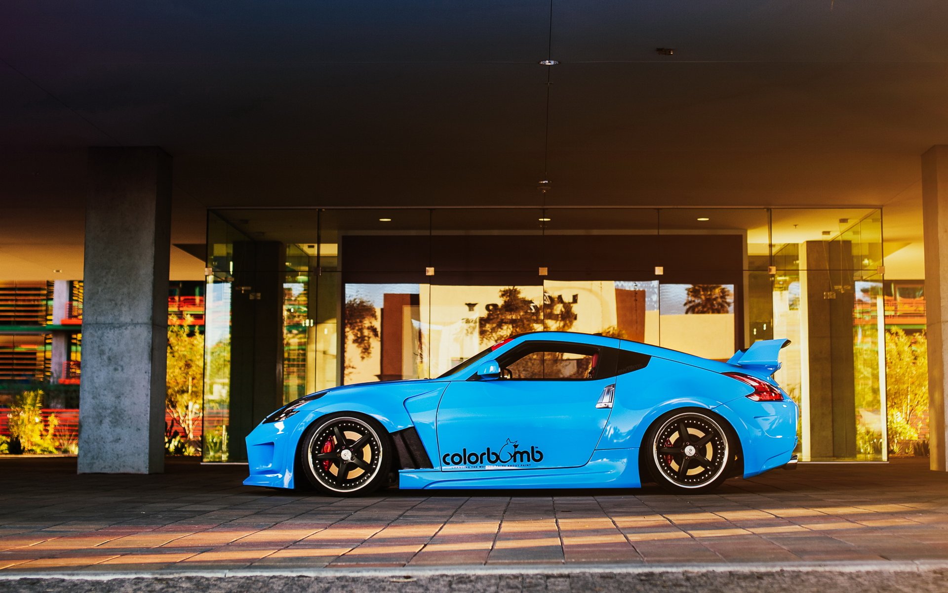 nissan 370z coche tuning azul