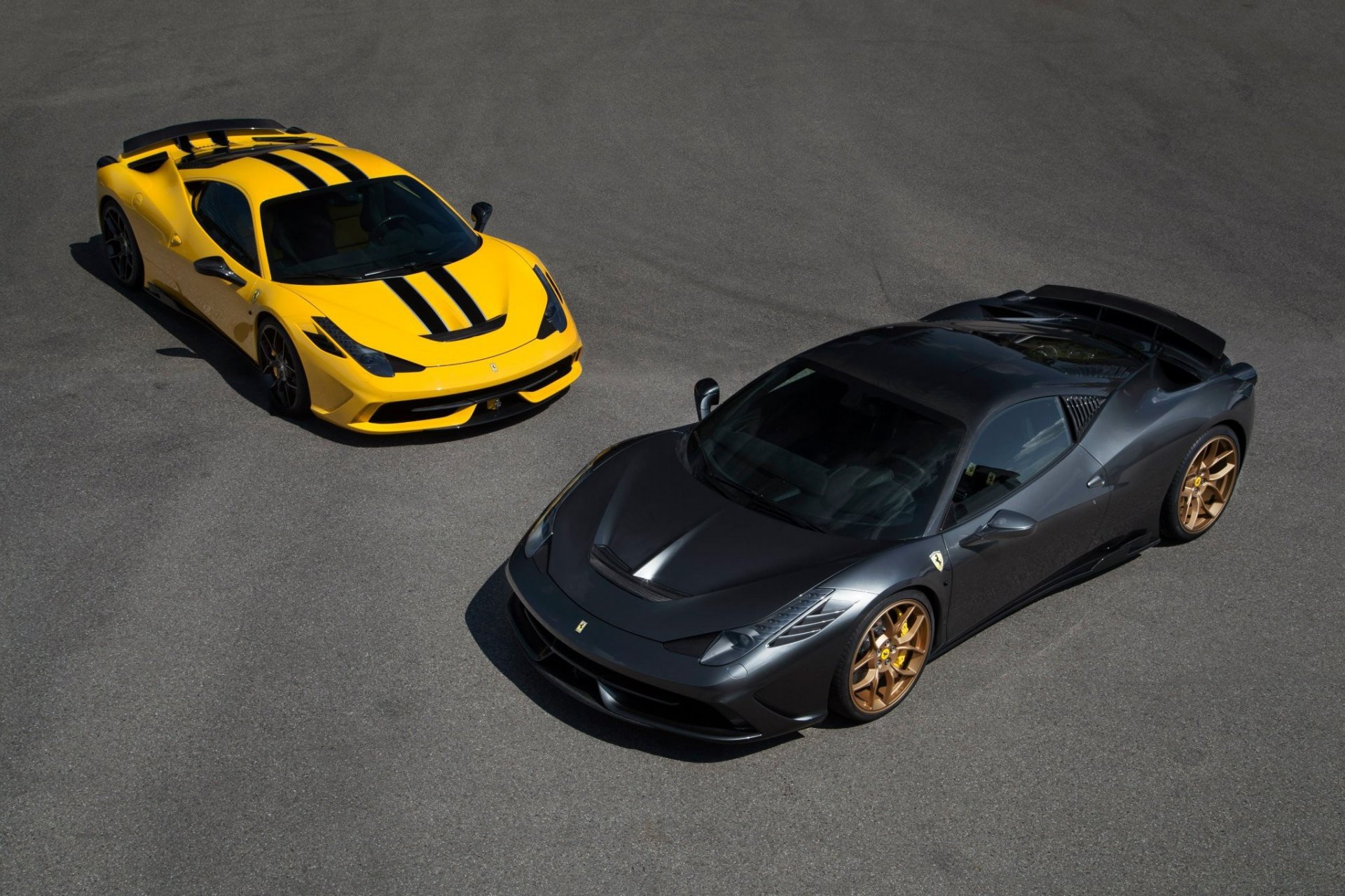 ferrari 458 speciale żółty szary ferarri czarne paski