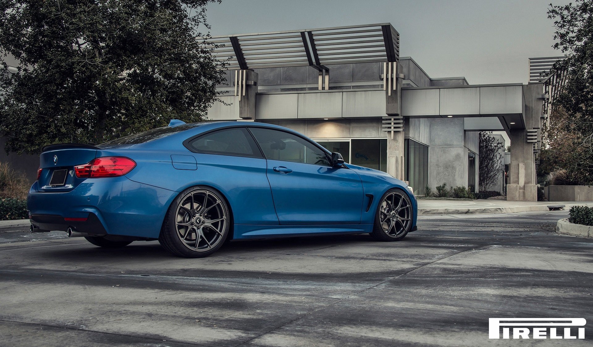 bmw f32 435i estoril blu v-ff vorsteiner 2015 posteriore