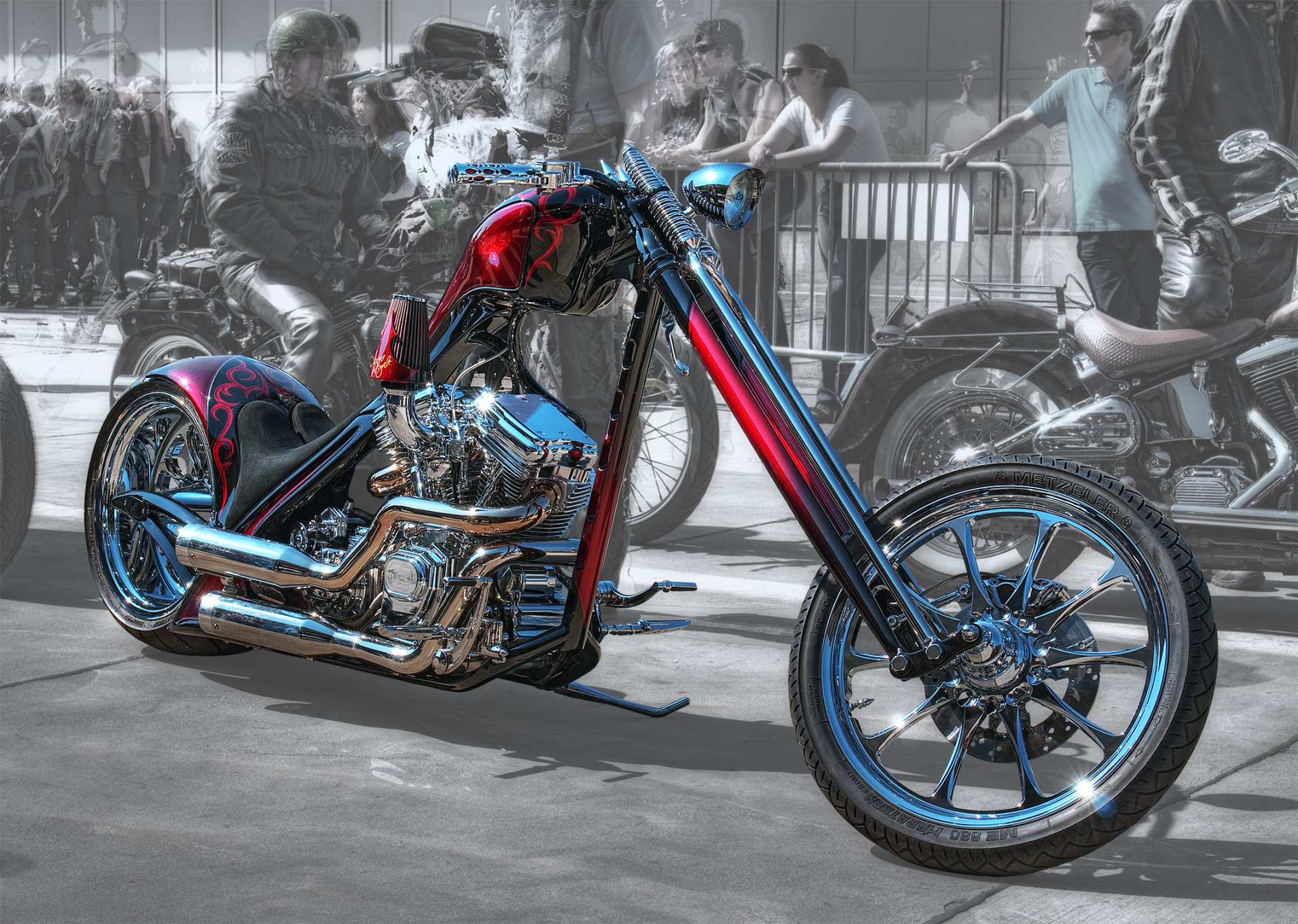 bicicleta chopper motocicleta diseño forma hdr