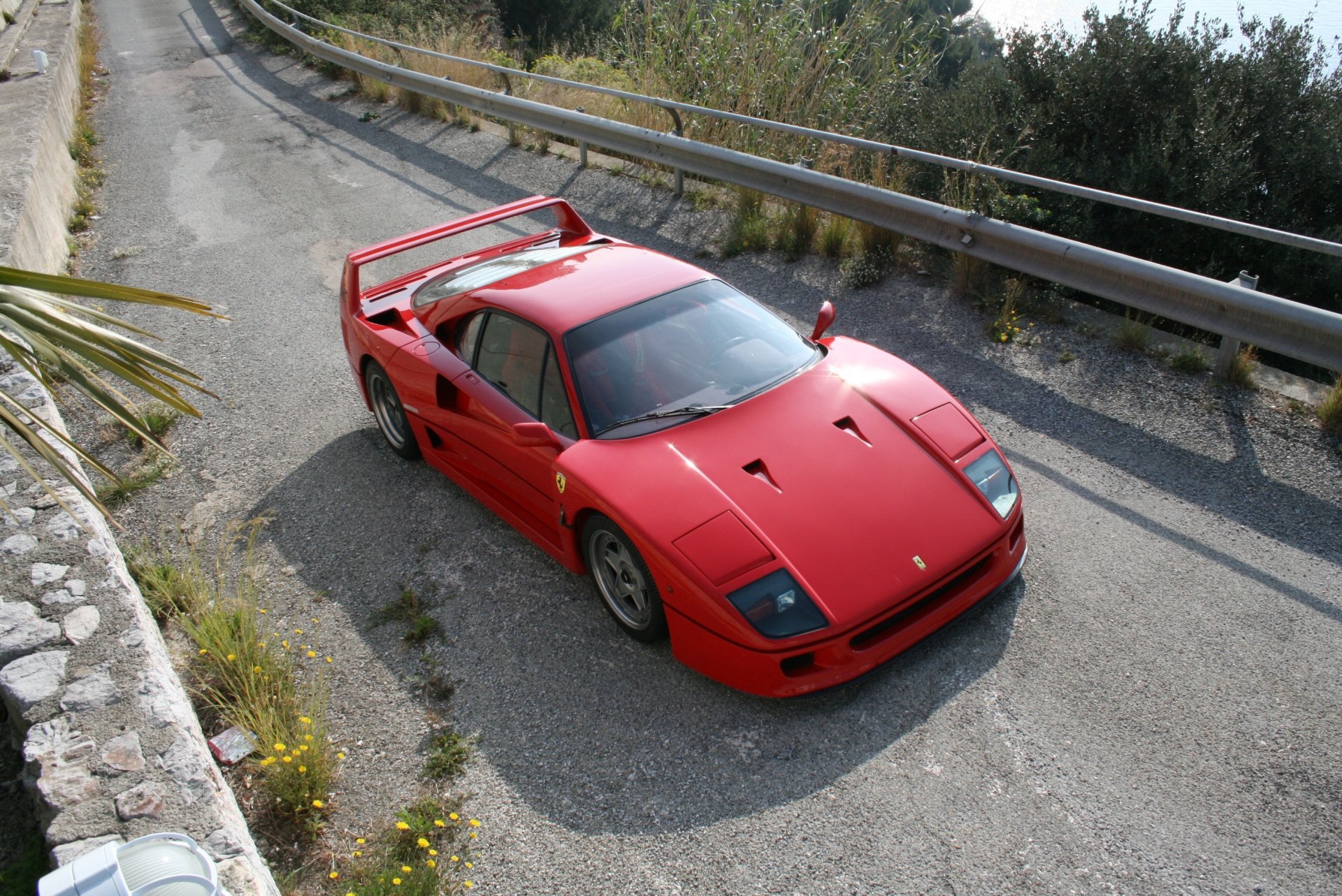 ferrari f40 ferrari straße asphalt front aufstieg rot