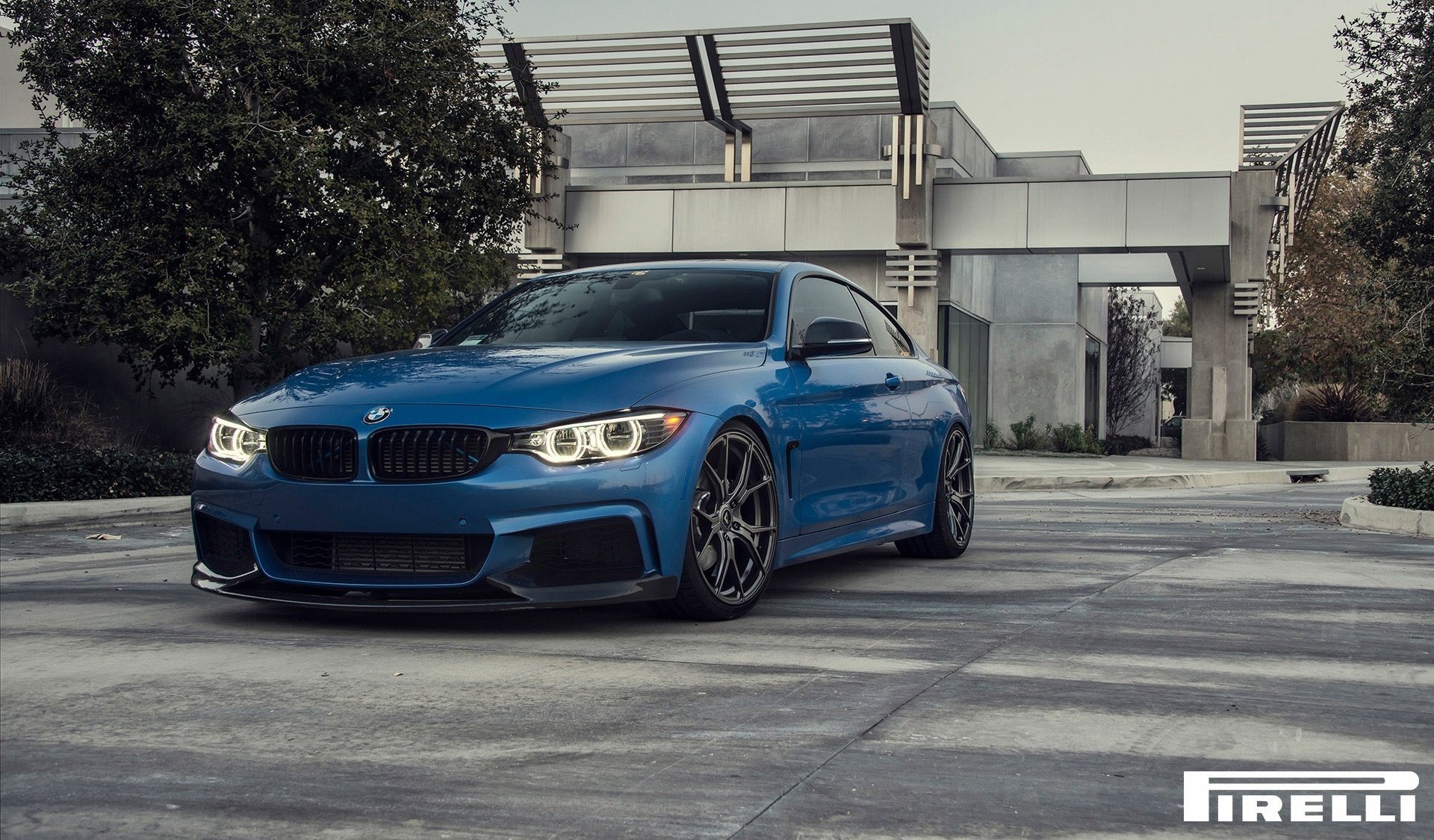 bmw f32 435i estoril azul v-ff vorsteiner 2015 delantero pirelli ruedas