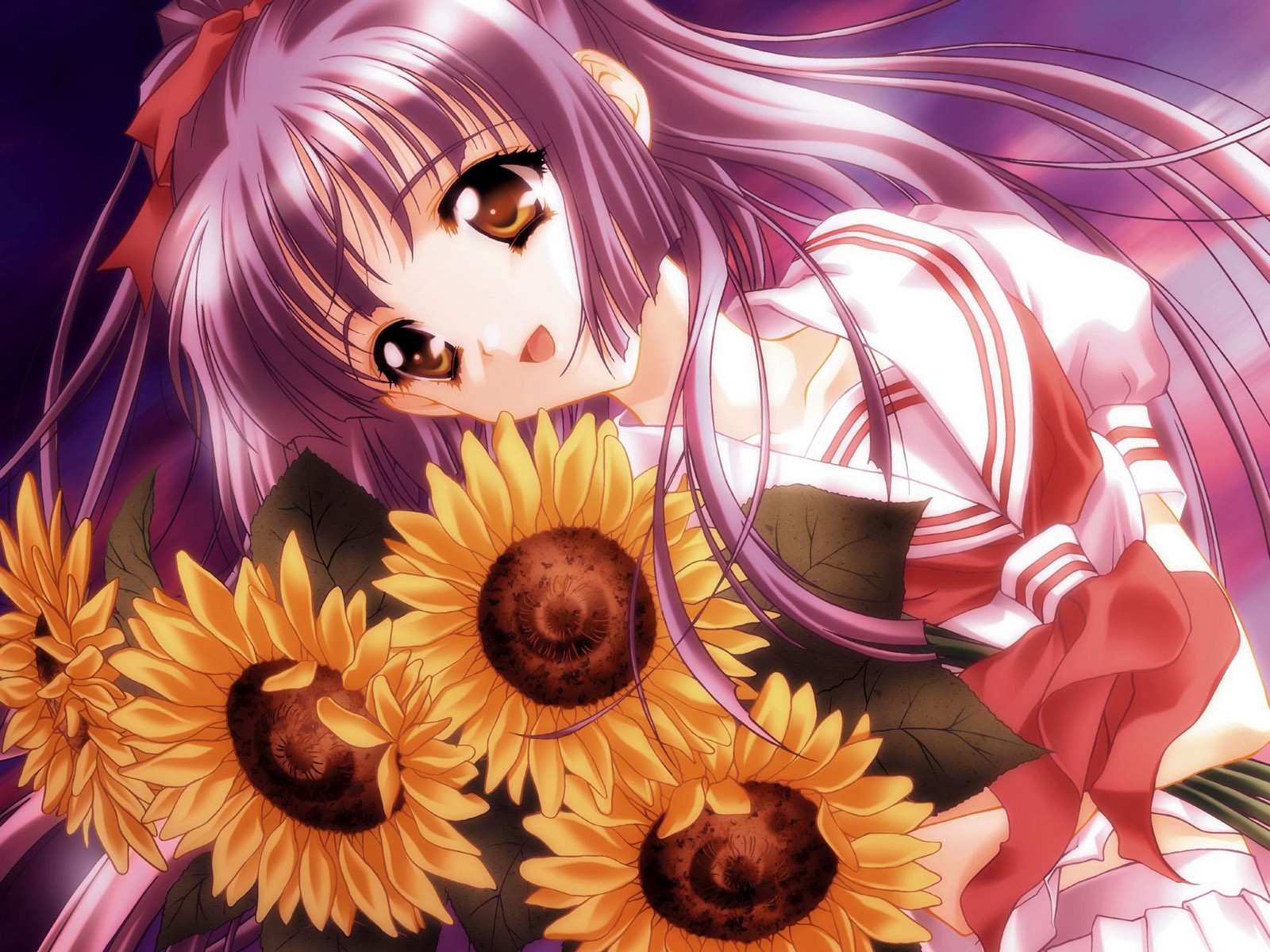 girl flower sunflowers mood happine