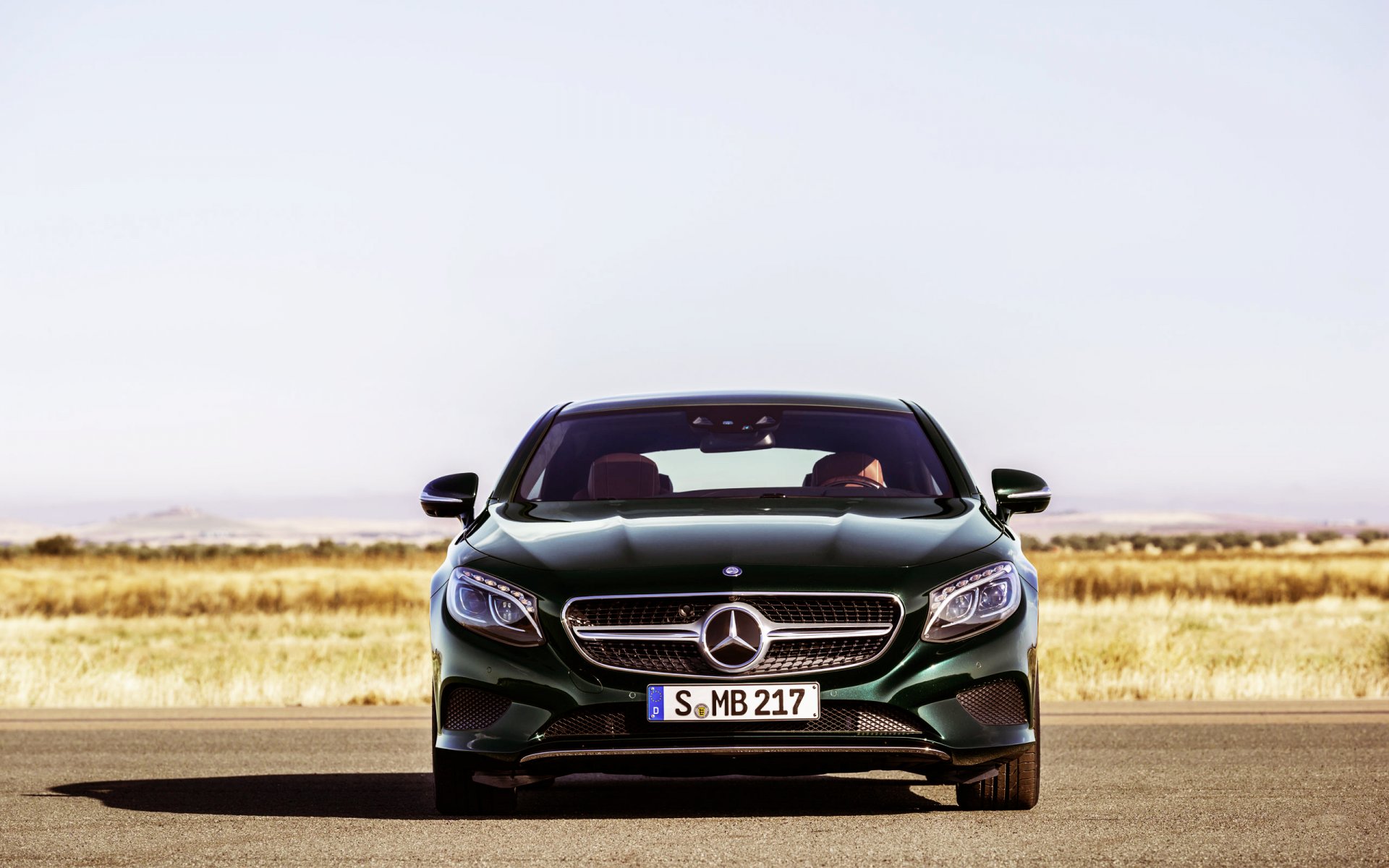 mercedes-benz clase s coupé mercedes auto coche frente verde logotipo