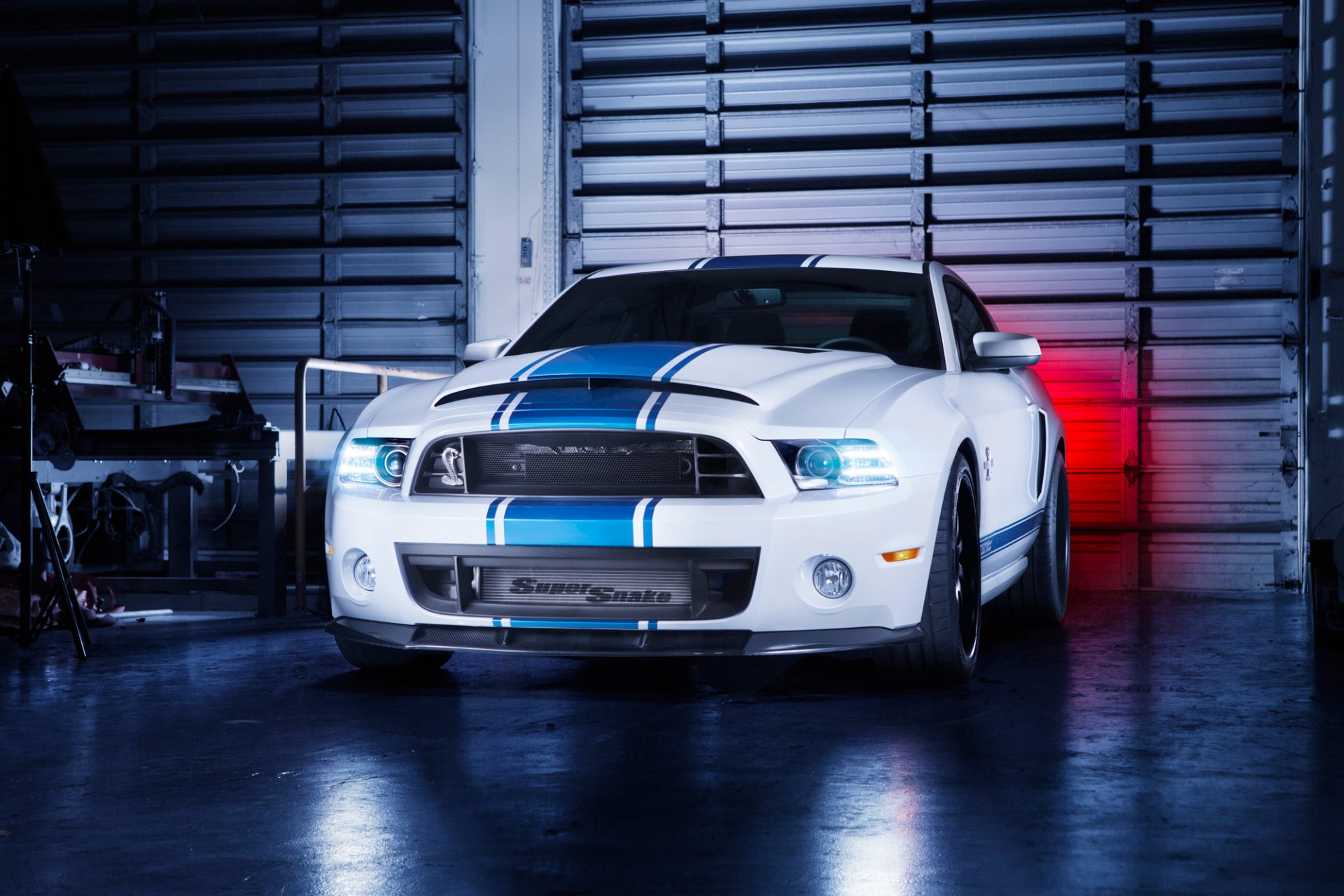 ford mustang shelby gt500 super snake white front