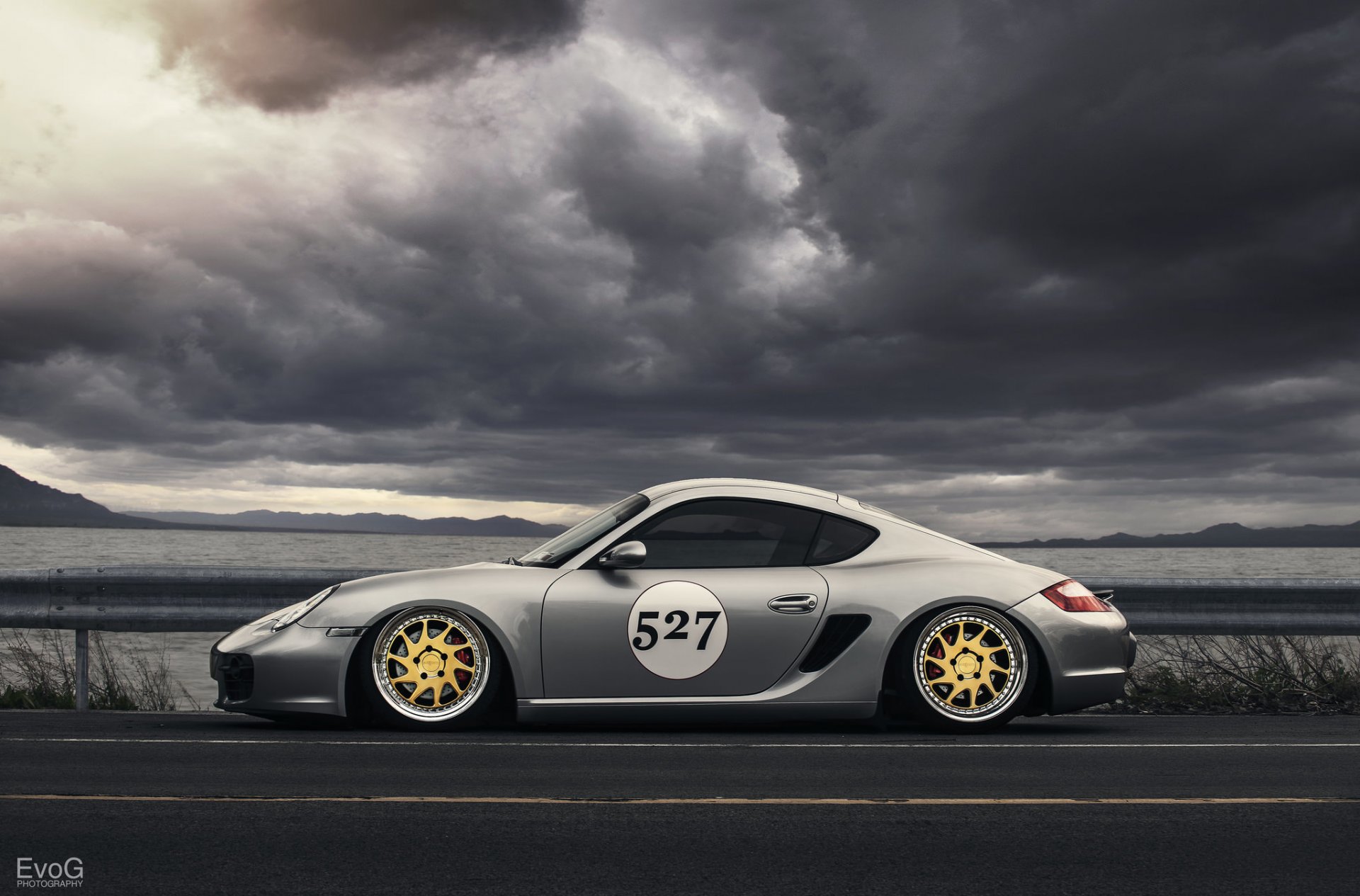 porsche cayman turbo silber profil