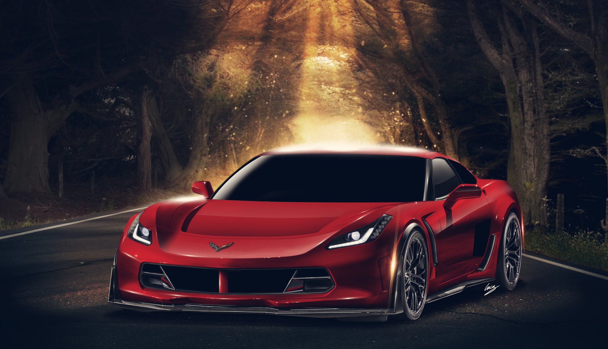 chevrolet corvette c7 front red