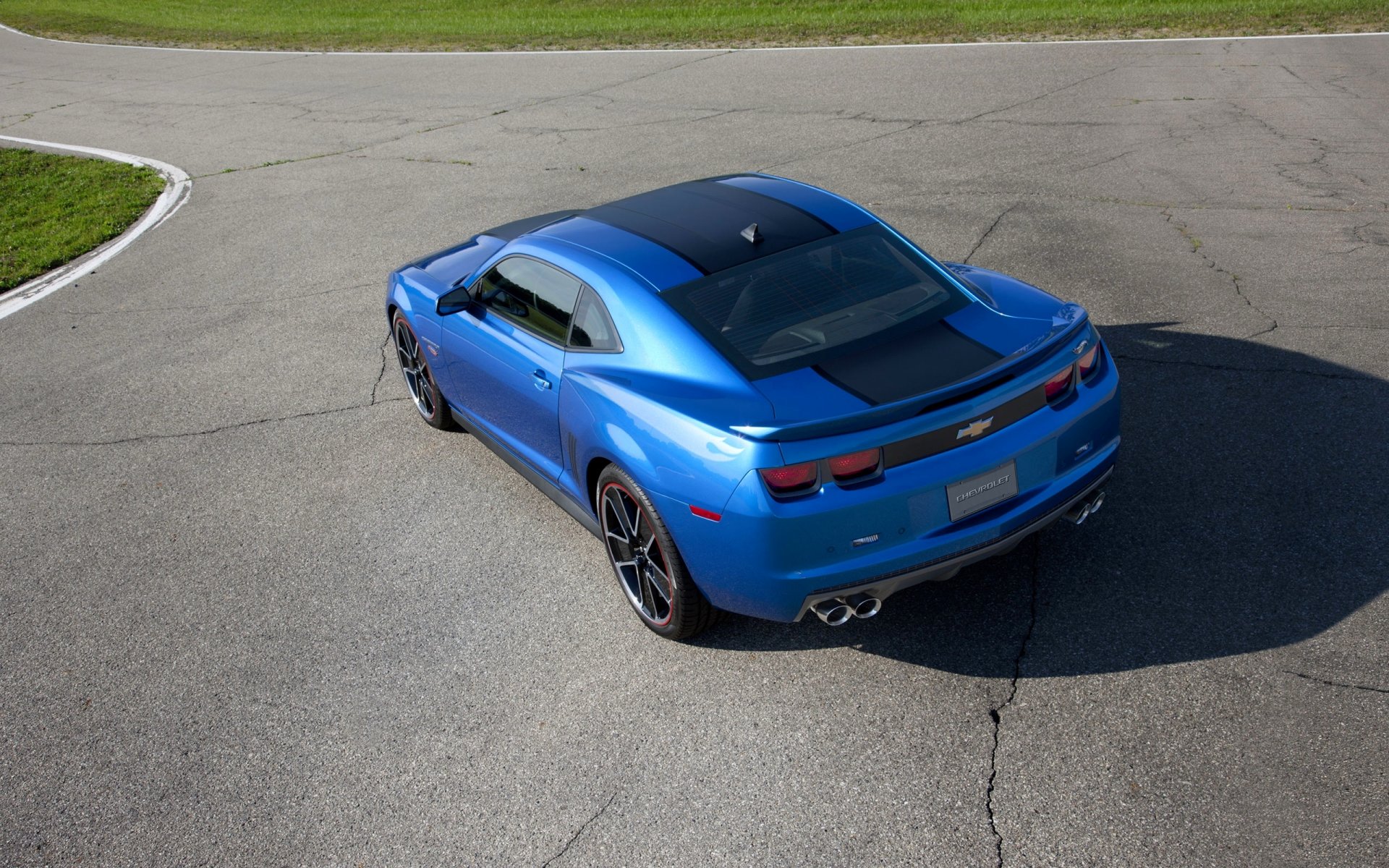 chevrolet camaro auto coche azul asfalto día chevrolet