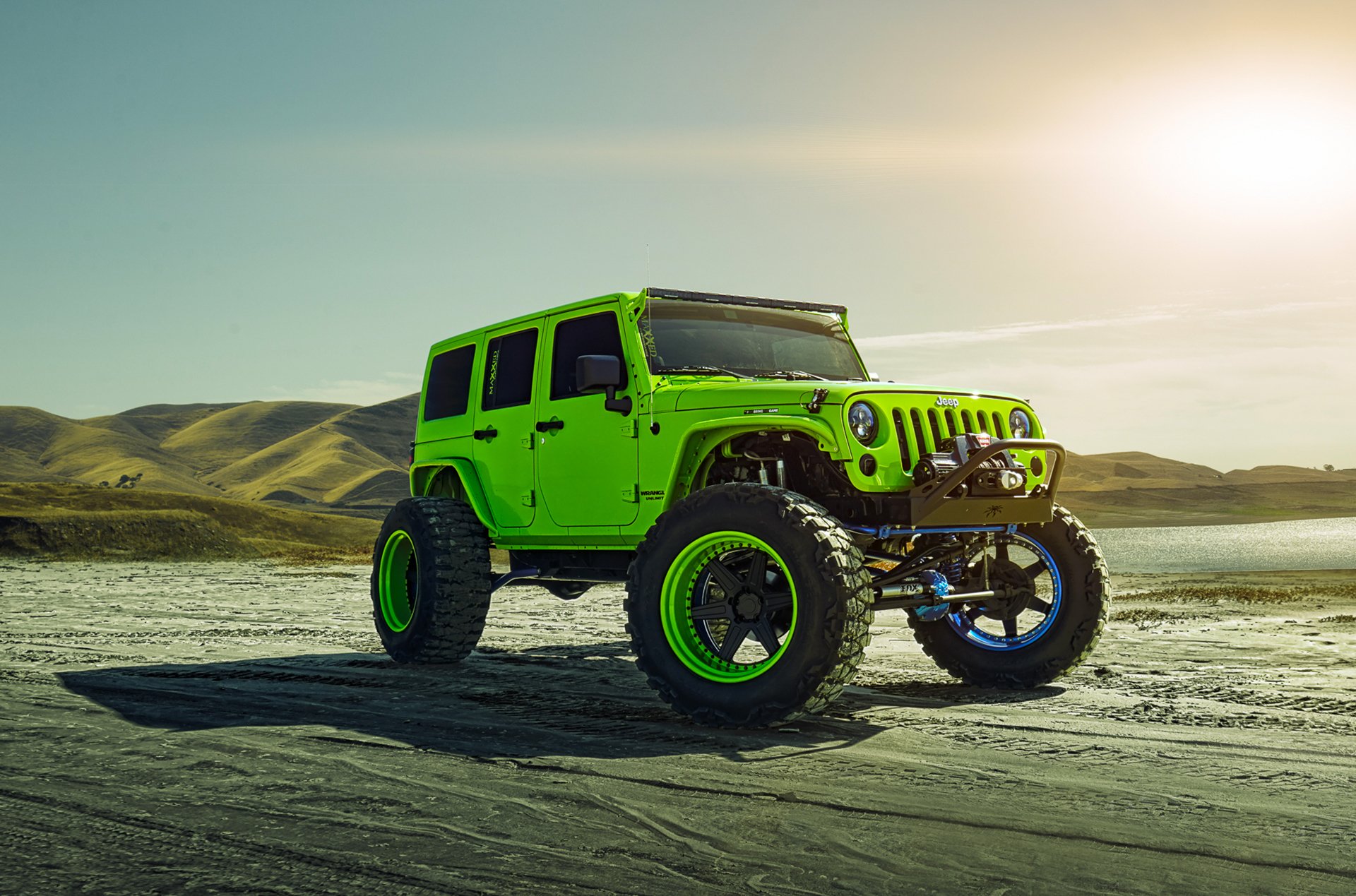 jeep wrangler adv1 piste fonction sur mesure forgé roue vert avant soleil